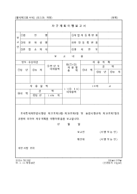 자구계획이행보고서 자구계획이행보고서